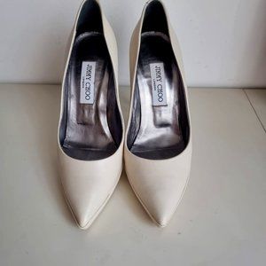 Jimmy Choo Ivory Leather Heels